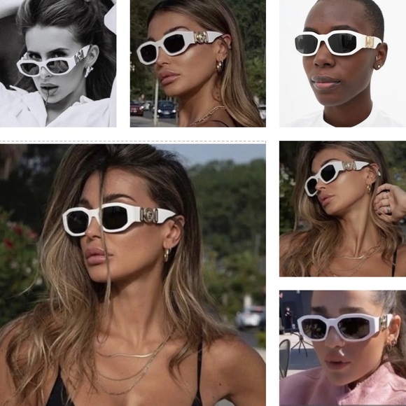 VERSACE UNISEX TOP 8 SPRING/SUMMER COLLECTION, STRIKING WHITE & GOLD SUNGLASSES